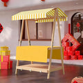 Movable Stall Display Stand, Foldable Vending Stand Kiosk Display Trolley with Canopy, Portable Food Cart, for Selling Snacks/Sweets/Toys, Multiple Colors(Yellow B,140 * 190cm)