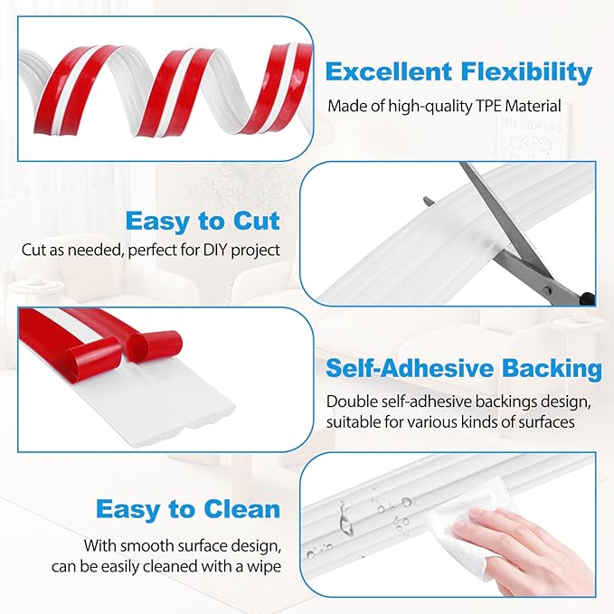 Wall Corner Protector Peel and Stick Corner Trim Molding Flexible Inside & Outside Wall Edge Guard Self Adhesive Moulding Trim for Edge Use, White, 2.3” W x 10’ L