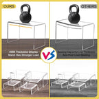 6 Pcs Acrylic Display Risers, 2 Sets Small Size Clear Shelf Riser, 0.15" Thick Acrylic Risers Display Stands, Clear Risers for Dessert, Cupcake, Candy, Figure Jewelry Showcase