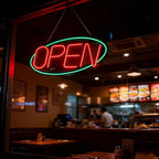 32'' X 15'' ASBAVA Super Bright LED Open Sign Remote Controlled — Dynamic Light Modes Neon Large Open Sign for business - Get Your Business Seen Day or Night (RED and GREEN)