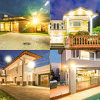 2 Pack 300W Warm White Led Flood Lights Outdoor,3000K Super Bright 43500LM Security Lights with Plug,Exterior IP66 Waterproof FloodLight for Basketball Court, Yard, Garden, Playground