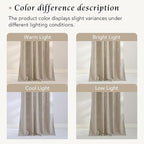 NICETOWN Taupe Thick Linen Curtains 84 Inches Long for Living Room 2 Panels Set, Back Tab/Rod Pocket with Pleat Tape Privacy Added Window Treatments for Farmhouse/Bedroom, W55 x L84