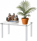 1 Pcs Extra Large 6mm Thick Acrylic Rectangular 4-leg Display Risers, Acrylic Plant Stand, Clear Shelf Riser Display Stands for Decor Collectibles Figures (16×10×8in)