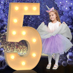 4FT Light Up Numbers, Large Marquee Numbers for 5th 15th 50th Birthday Decorations, Giant Light Up Numbers for Party Anniversary, Marquee Letters, Pre-Cut DIY Mosaic Numbers for Balloons 5