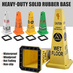 Plastic Traffic Cones, 4-Sided Message Cones, Road Safety Parking Cones, Standing Traffic Warning Signs for Cleaning Area, Garage, No Entry (8, Reserved Parking, Large)
