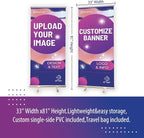 BillyPrint Custom Retractable Banners 33x81in with Standard Stand, Customizable Sign for Business, Corporate Events, Advertising - Customized Prints with Travel Bag - 1 unit