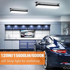 2 Pack LED Shop Lights, 15600LM 6000K Super Bright IP66 Waterproof LED Flood Light for Workshop, Garage, Shop