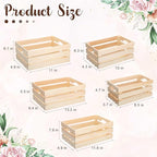 Soaoo 5 Pcs Decorative Nesting Wooden Crates for Storage Display 5 Size Large Small Rustic Wood Decorative Storage Crates with Handle Farmhouse Crate Box Container Made from Pine(Natural Color)