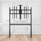 Smart Board Stand for 55"- 86'' Interactive Whiteboard, Mobile Stand for Smart Whiteboard, Lockable Wheels Black