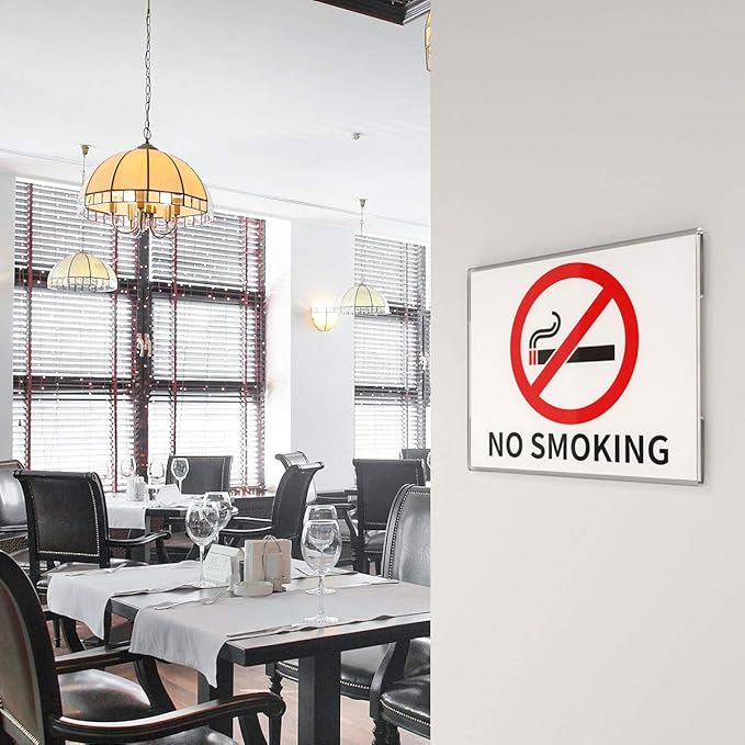 NIUBEE Acrylic Sign Holder 8.5x11 Inches Horizontal,Clear Plastic Wall Mount Sign Holder Poster Paper Holder with Free Double Sided Tape for Office, Home, Store, Restaurant-No Drilling(6 Pack)