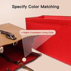Doxo Purse Organizer Insert, Felt Tote Organizer with Zipper, Bag Insert Organizer Perfect for Lv Onthego MM 35 & D Medium Book Tote Bag (Red-With Cover)