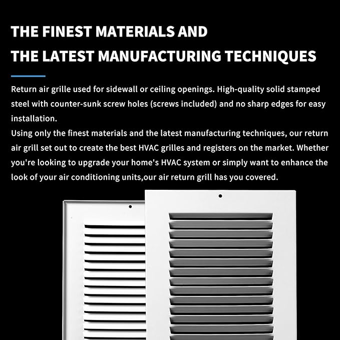 30x8 Return Air Grille(Duct Opening Size),Air Return Vent Cover,Flat Vent Cover,Rejillas De Aire Acondicionado para Casa,Return Air Grilles,Outer Dimensions:31.75"Wx9.75"H(30"W x 8"H, Duct Opening)