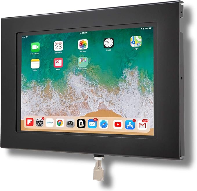 TABcare Locking Security Metal Case for Apple iPad Pro 11" 2024 M4 2025 M5 for Kiosk, POS, Store, Show Display (Black)