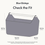 BLUE GINKGO Large Storage Basket – Plastic Caddy with Wooden Handle for Bathroom, Pantry, or Cleaning Supplies (Gray)