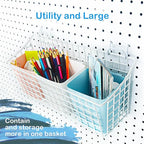 G.CORE 2 Pack Large Pegboard Baskets, Metal Shelves Hooks to 1/8" 1/4" Peg Boards, Peg Board Baskets Bins Set - Organize Tools Workbench Accessories Garage Storage Wall Mount Organizer Attachments