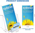 4x9 Acrylic Brochure Holder with Business Card Holder, Clear Display Stand, Plastic Table stand Sign Holder, Pamphlet Holder Flyer Holder, Acrylic Display Stand for Office, Home, Store, 4 Pack