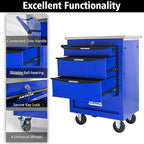 4-Drawer Heavy-Duty Rolling Tool Chest with Wheels & Steel Roof, Lockable Tool Chest Storage Cabinet for Garage, Workshop, Warehouse, and Repair Shop