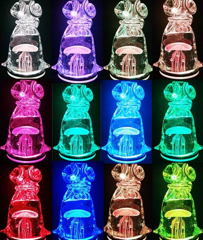 EUSTUMA LED Light Base Non-slip Round Display Stand In A Variety of Colors,Suitable for Glass Crystal Spherical Artwork,Holiday Party Decoration.(Notice:Not rotating)