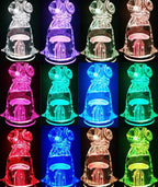 EUSTUMA LED Light Base Non-slip Round Display Stand In A Variety of Colors,Suitable for Glass Crystal Spherical Artwork,Holiday Party Decoration.(Notice:Not rotating)