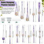 Hoteam 12 Pcs Macrame Plant Hangers Macrame Hanging Planters for Indoor Plants Handmade Boho Hanging Baskets Flower Pots Holder for Outdoor Home Wall Decor