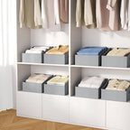 DIMJ Closet Storage Bins 8 Pack - Fabric Trapezoid Closet Organizer Bin, Foldable Storage Baskets for Shelves, Closet Shelf Organizer, Clothing Storage Box for Toys, Books, Towel, Clothes
