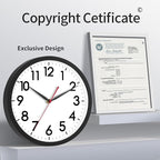 AKCISOT 14 Inch Wall Clock Silent Non-Ticking Modern Wall Clocks Battery Operated - Analog Classic Clock for Office, Home, Bathroom, Kitchen, Bedroom, School, Living Room(Black)