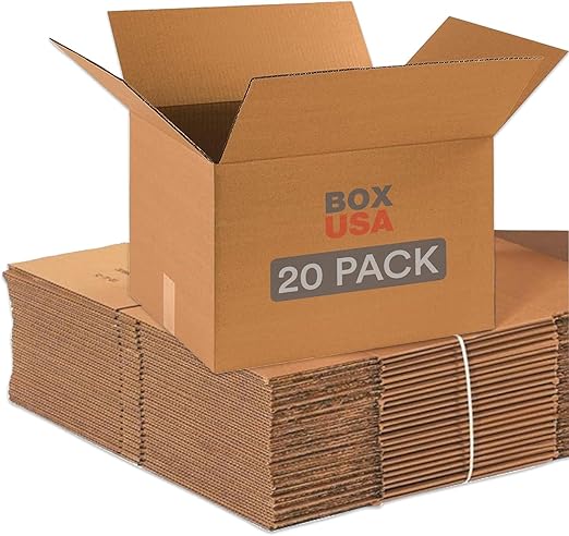 BOX USA Moving Boxes Medium 20-Pack 18x14x12" - Corrugated Cardboard Box for Shipping, Mailing, Packing, Packaging and Storage