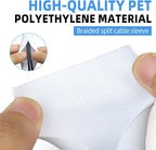 Automotive Wire Loom Tubing, Split Braided Cord Protectors from Pets No Chew, Flexible Cable Sleeve Cable Management for TV/Computer/Electric Wires (White, 3/4"-10ft)