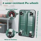LEADALLWAY Foldable Push Cart Platform Cart (Green 330lbs with 2 Ropes, 28.7x18.5x32.3inches)