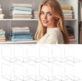 Acrylic Shelf Dividers for Closet Organization: 10" Tall Clear Closet Dividers for Shelves - Free-Standing Shelf Separators for Clothes Sweater Purse
