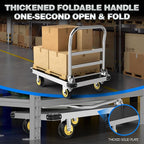 Extra Large Platform Truck Cart, 44 x 28 Heavy Duty Push Cart Dolly 2500 LBS Capacity, Flat Cart with Non-Slip Mat and 6" Swivel Brake Wheels