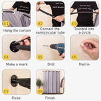 Fitting Room for Boutique, Portable Dressing Room Clothing Store, U-Shap Changing Room with Shading Curtain Privacy Screen for for Retail Store Kiosk Shop (Size:80x85x200cm,Color:Black)