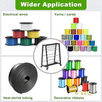 SELEWARE Heavy-Duty 8-Rod Wire Spool Rack – 400lb Capacity Cable Caddy & Dispenser with Locking Wheels, Adjustable Spool Rods for Electrical, Industrial & Retail Use