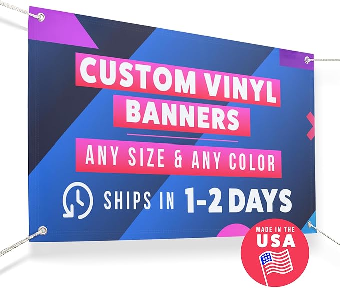 Personalized Vinyl Banner – Vinyl Printed Customizable Banner for Indoor and Outdoor Use (4'x6')