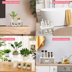 2 Pcs 14 Inch Large Acrylic Risers Display Stands 5 mm Thick Acrylic Shelf Riser Showcase for Collectibles Jewelry Cupcakes Food Figures Perfume Cabinet (White)