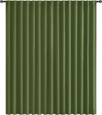 Hiasan Christmas Privacy Room Divider Blackout Patio Sliding Door Curtain Extra Wide Thermal Insulated Curtains with Back Tab & Rod Pocket for Bedroom Partition(120 x 96 Inches, Olive Green)