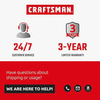 CRAFTSMAN Retractable Extension Cord Reel 1 Ft. with 4 Outlets, Cable Management & Heavy Duty 14AWG SJTW Cable
