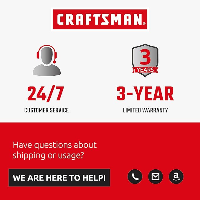 CRAFTSMAN Retractable Extension Cord Reel 1 Ft. with 4 Outlets, Cable Management & Heavy Duty 14AWG SJTW Cable