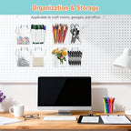 8 Pack Large Pegboard Bins with Hooks, Square Box Shape Peg Board Cups and Peg Board Accessories for Craft Room, Playroom, Office, Garage, and Wall Mount Organization