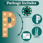 Marquee Letters 3 Feet Tall, 3FT Large Light up Letters P, Big Sign P with Warm White Light for Prom Birthday Wedding Proposal Engagement Graduation Party Backdrop Decorations