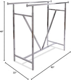 Econoco - Adjustable Heavy Duty Double Bar, Retail Clothing Rack, Rectangular Hangrail Rack w/V-Brace
