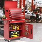 5-Drawer Tool Chest, Rolling Tool Storage Cabinet with Detachable Top Tool Box, Enhanced Packaging, Metal Tool Cart for Garage Workshop, Red
