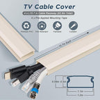 TV Cable Hider - 62.8in PVC Cord Hider Cable Management Wall, Paintable Cable Concealer for Wall Mounted TV, Cable Raceway Beige Wire Hider, Wall Wire Covers for Cords, 4* L15.7in *W1.2in *H0.59in