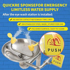 Combination Eye Wash Station, Emergency Eyewash Stations OSHA Approved 304 Stainless Steel Eyewash Shower Station for Industrial & Commercial & Lab Use,NPT Thread, with Emergency Sign