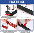 Floor Cord Cover Cavity 0.8"x0.37" Self Adhesive Cord Hider, 10FT Low Profile Cable Management, Extension Strip Protector for Wires, Prevent Cable Trips for Offices, Gyms, Exhibitions（Black）