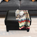 GLAXYFUR Folding Storage Bench, Cube PU Leather Footstool with Legs, Coffee Table, Ottoman with Storage for Living Room, 23.6 x 23.6 x15 Inches, Black
