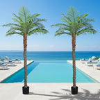 7FT Faux Palm Tree, Artificial Golden Cane Palm Tree Outdoor Indoor, Fake Tree for Home House Office Living Room Yard Patio, 2Pack