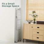 DEANIC 4 Tier Foldable Storage Shelves with Wheels, Large Capacity Shelving Unit, Freestanding Metal Wire Shelf Rack, No Assembly Organizer Rack for Garage Kitchen, Basement, Pantry(Grey Pack of 2)