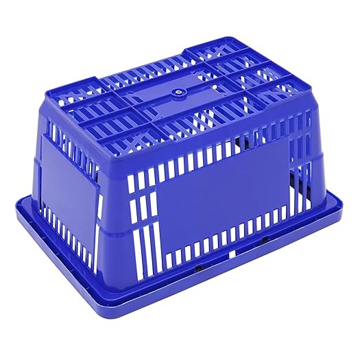 12Pcs 18L Shopping Baskets with Handles, Portable Plastic Retail Grocery Baskets Large Capacity for Stores, Supermarket, Retail, Groceries Shopping (Blue)