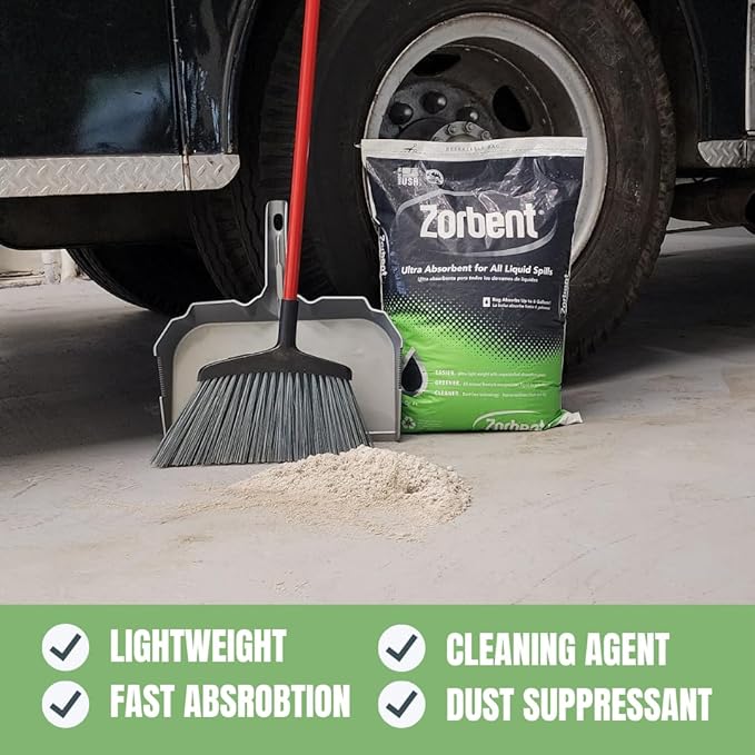 Zorbent Oil Spill Absorbent | 5 Quart Jug Absorbs up to a Gallon of Liquid. Non-Toxic, Low-Dust, with Cleaning Agent. For Fast Industrial and Commercial Spill Cleanup